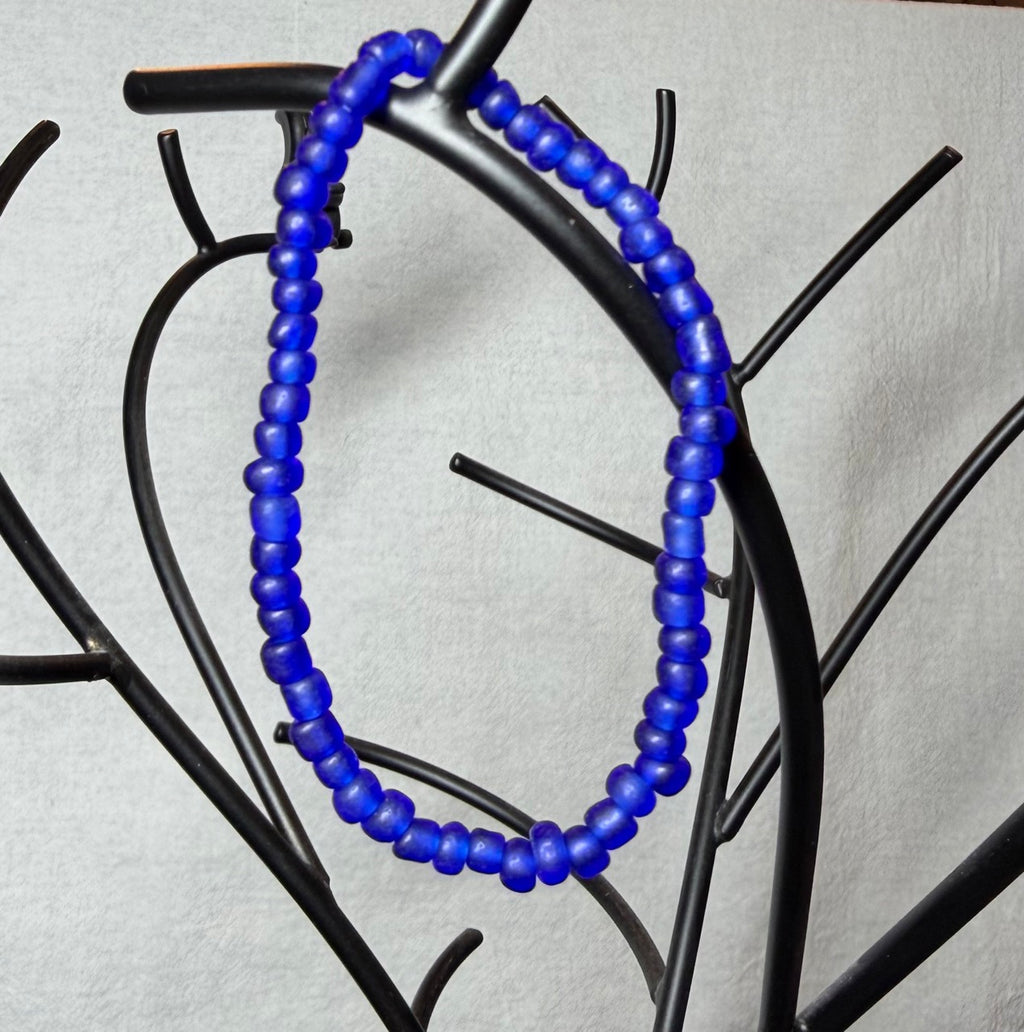 Midnight Blue Beaded Bracelet Trio