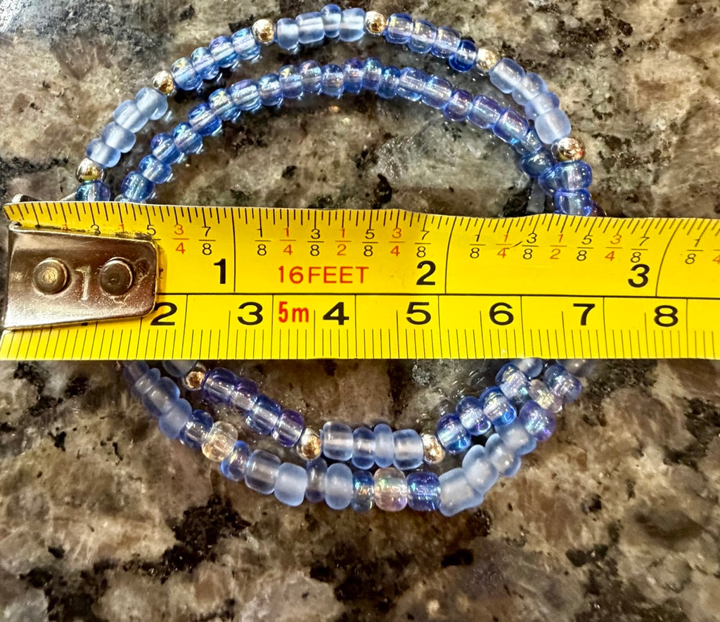 Light Blue Glass Beaded Bracelet Set (Set of 2)