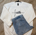 “Faith” Minimalist Script Sweatshirt | White