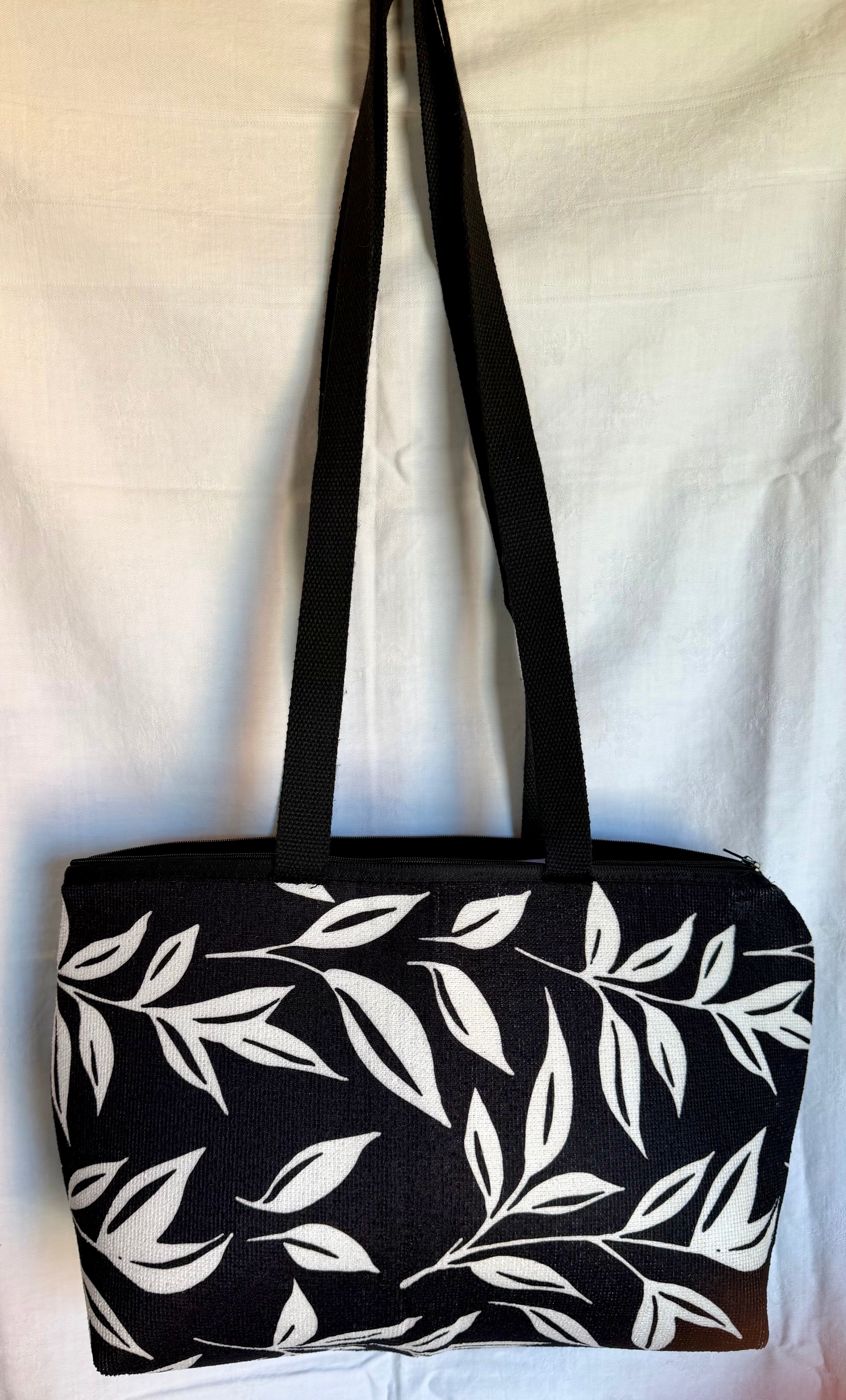 Black & White Botanical Tote Bag