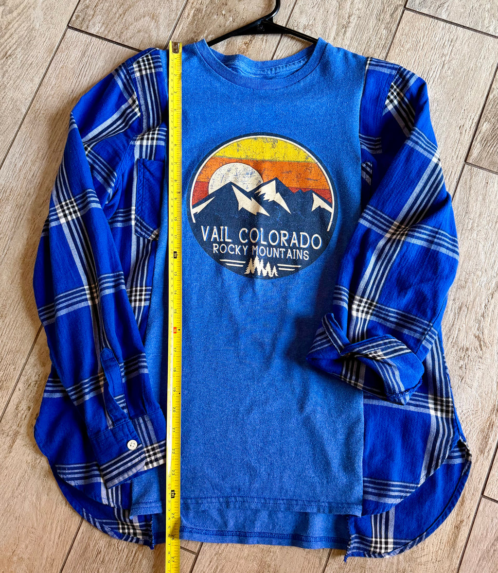 Vail, Colorado Plaid Sleeve Top