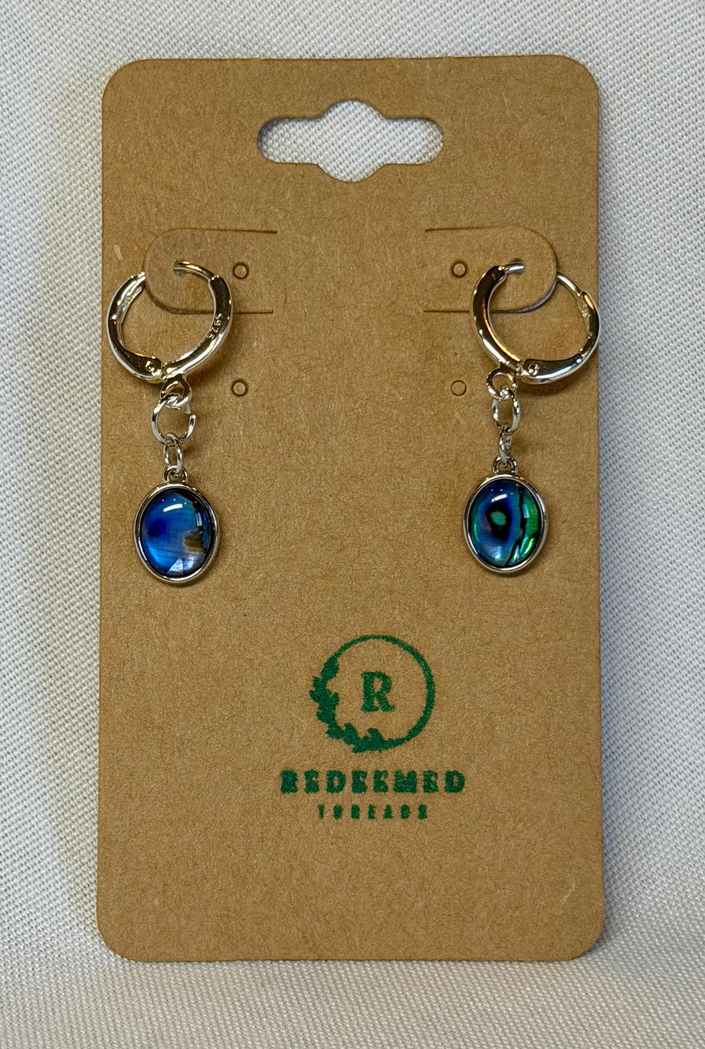 Iridescent Blue Shell Drop Huggies