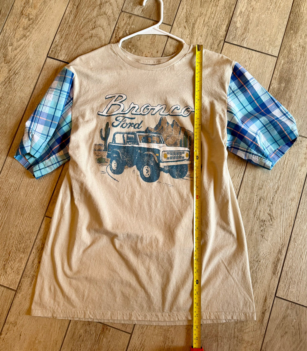 Ford Bronco Plaid Sleeve Tee