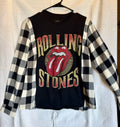 The Rolling Stones Buffalo Plaid Sleeve Top