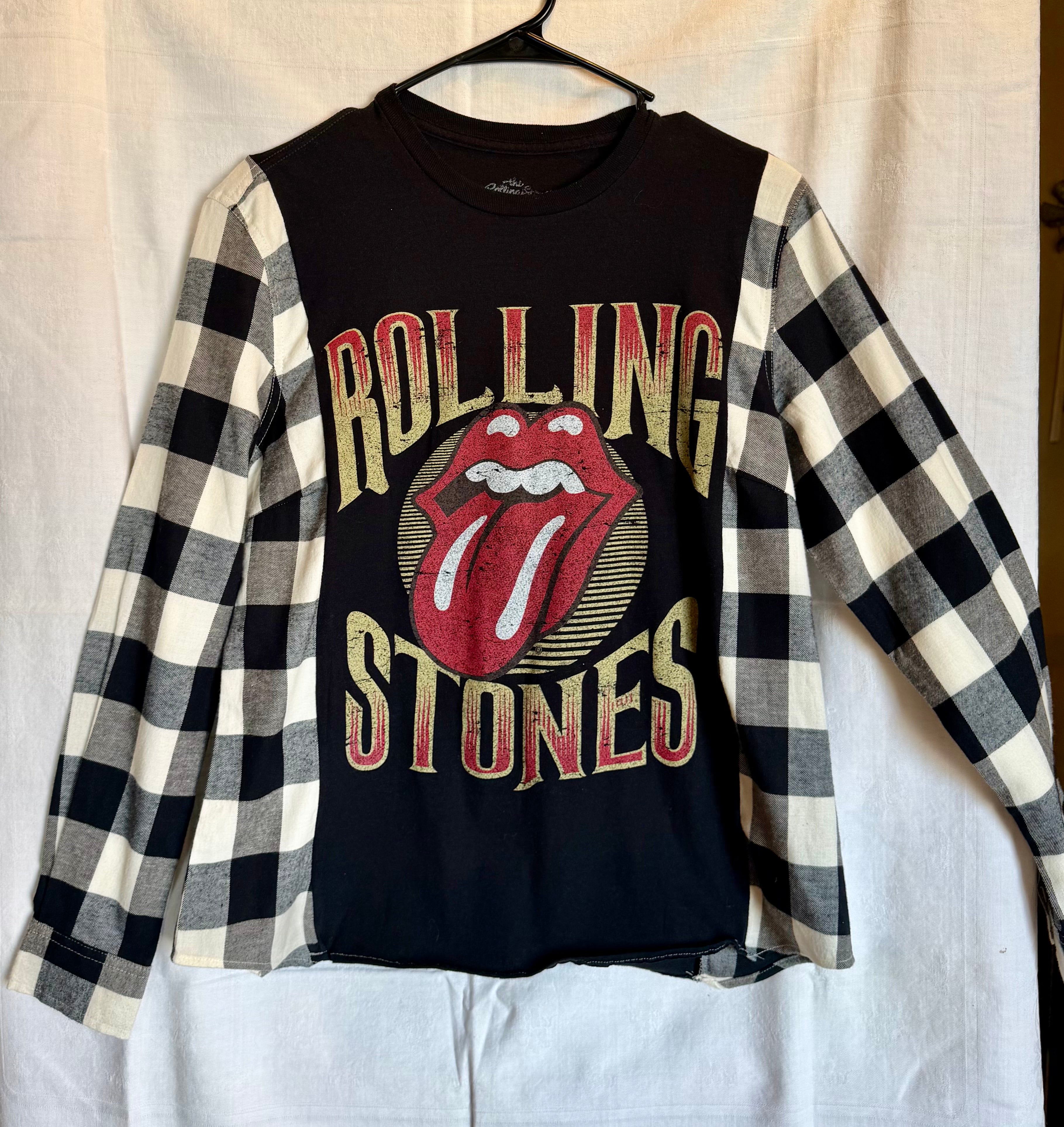 The Rolling Stones Buffalo Plaid Sleeve Top