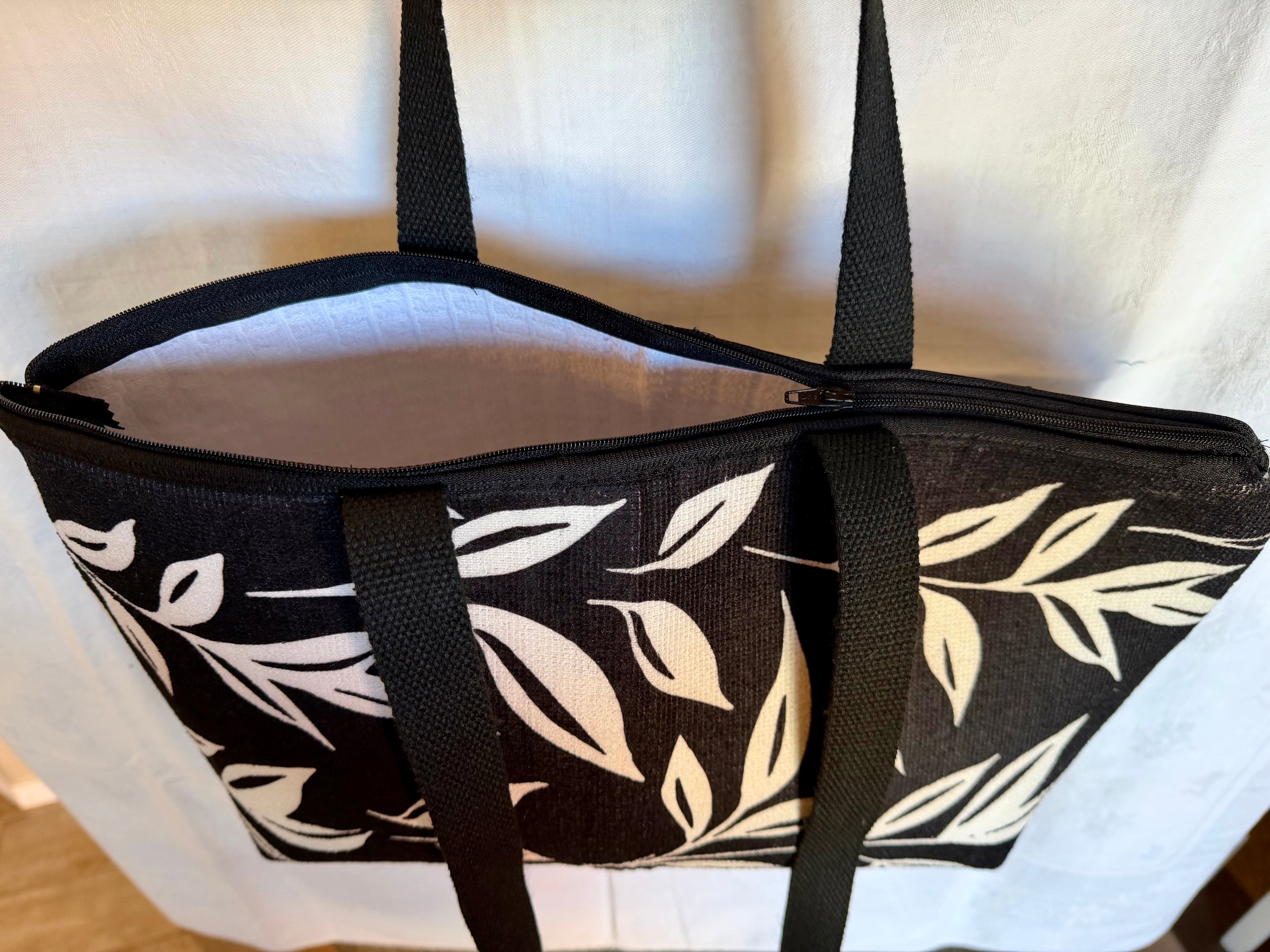 Black & White Botanical Tote Bag