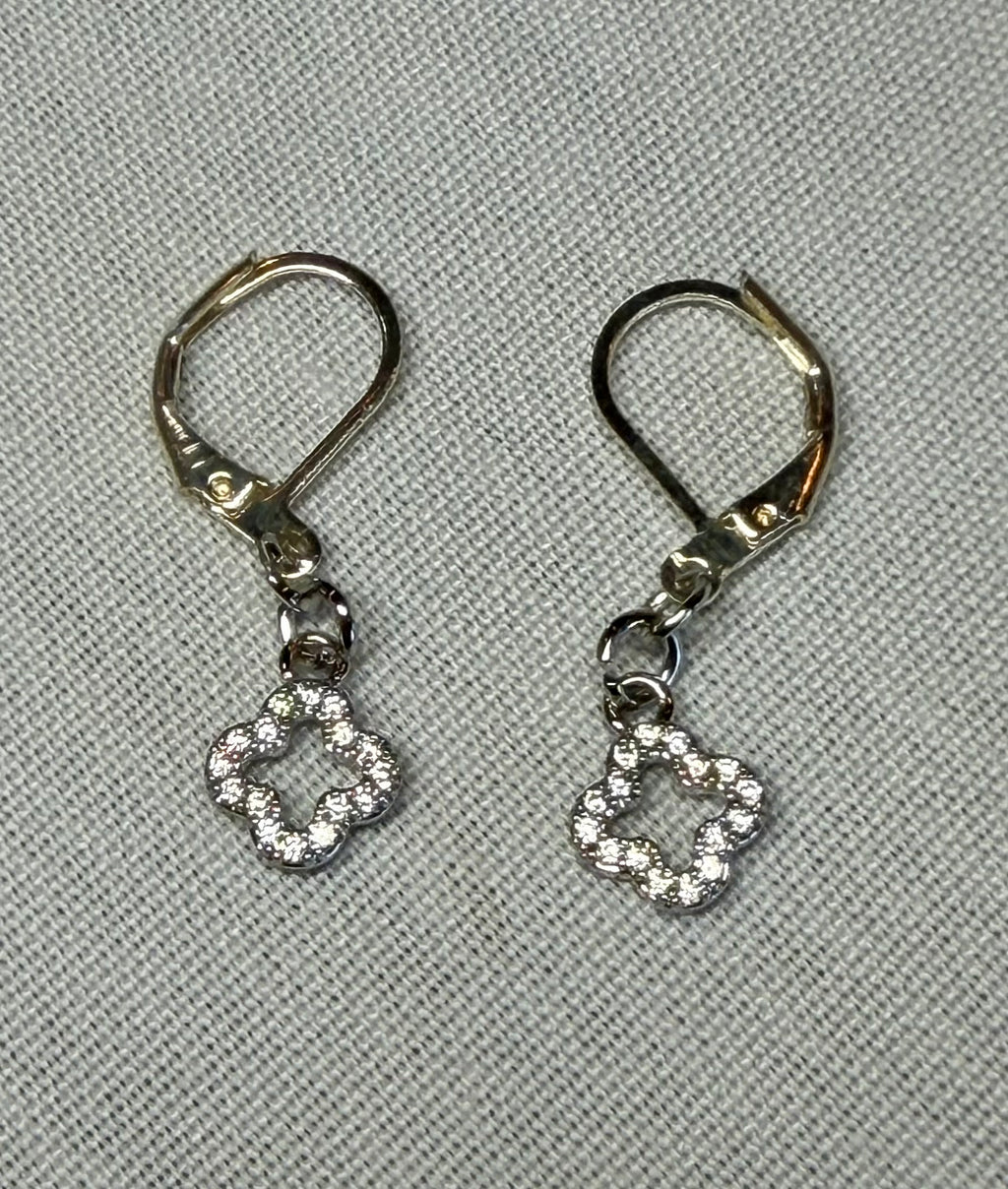 Pavé Clover Drop Huggies