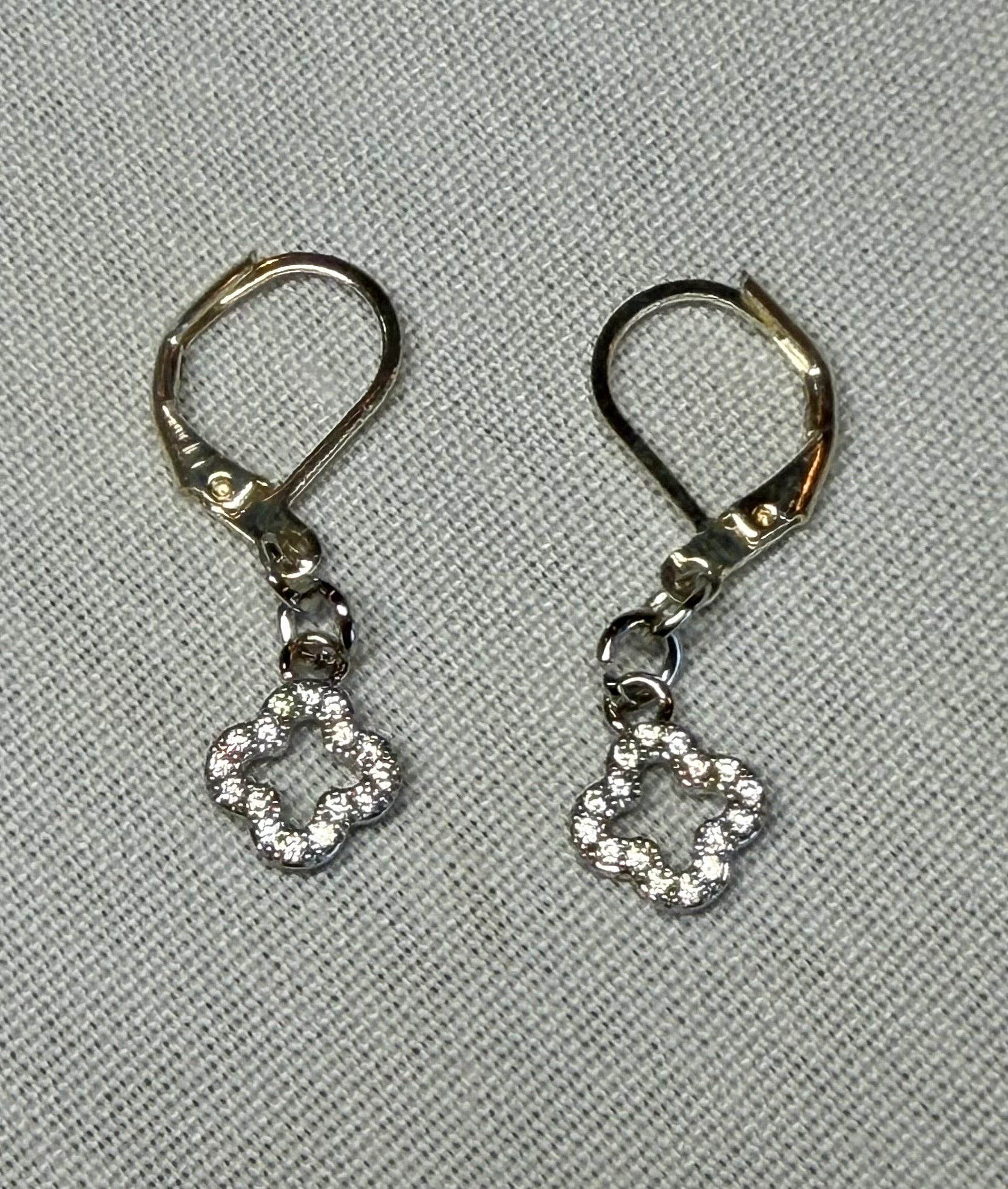 Pavé Clover Drop Huggies