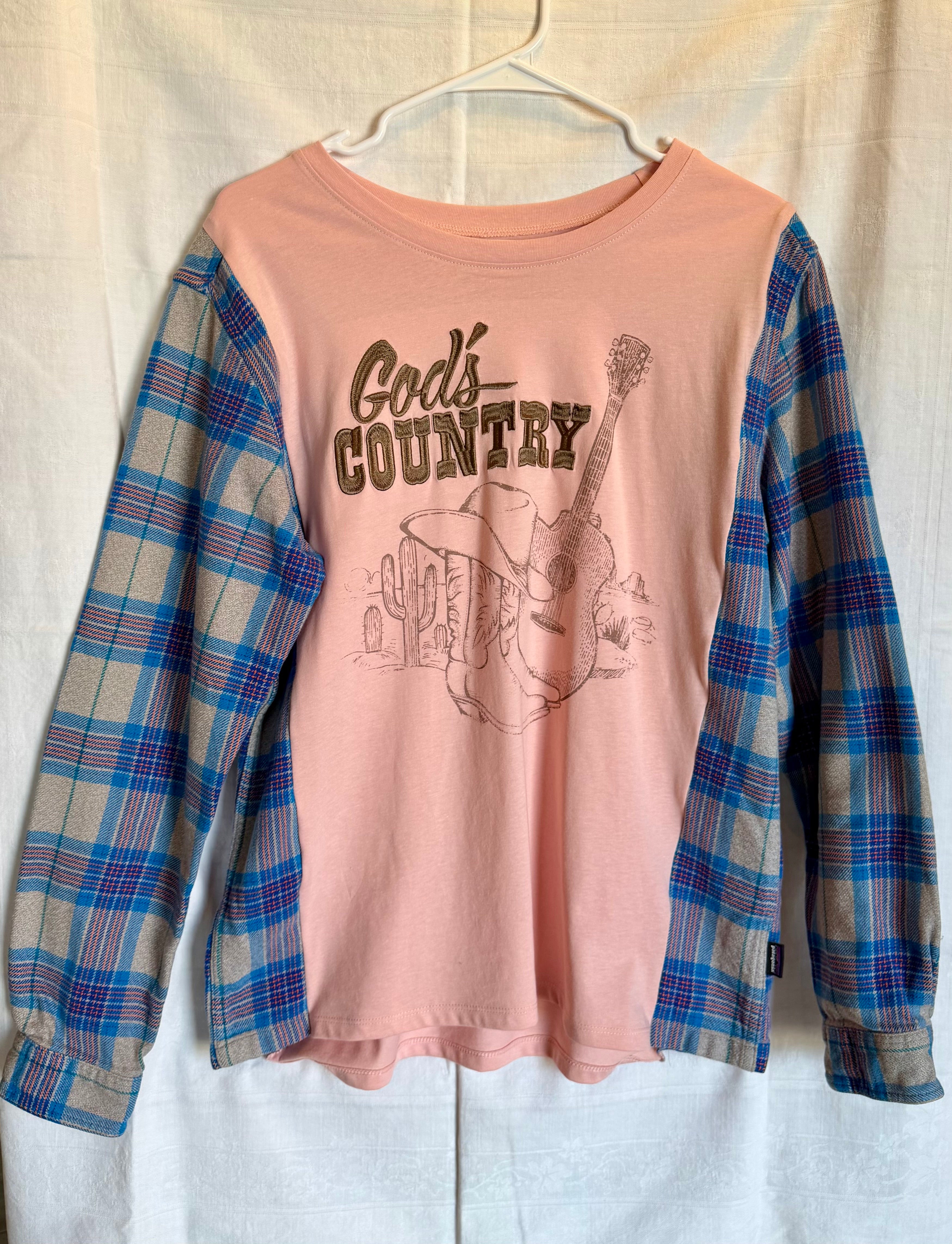 God’s Country Plaid Sleeve Top