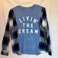 Livin’ the Dream Plaid Sleeve Top