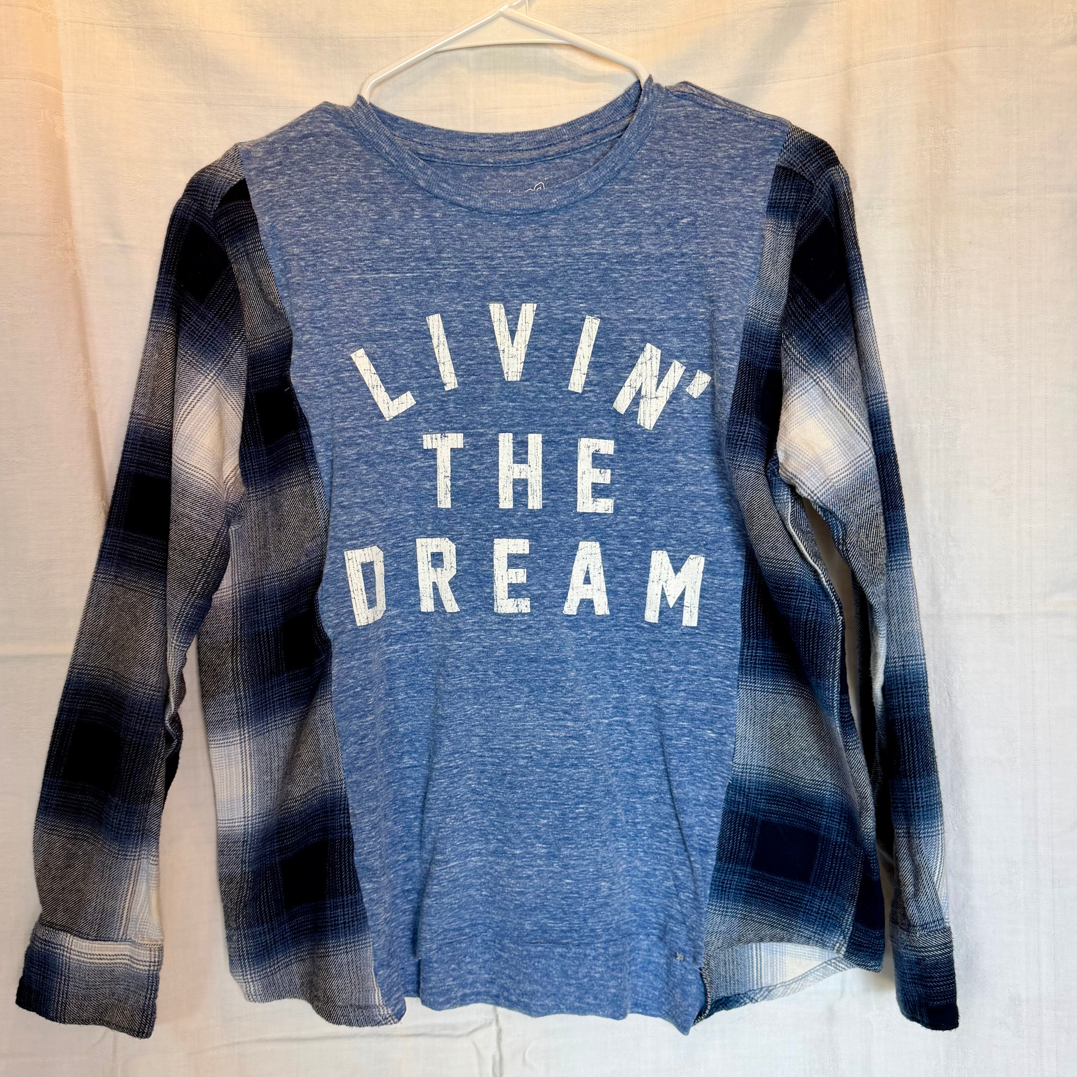 Livin’ the Dream Plaid Sleeve Top