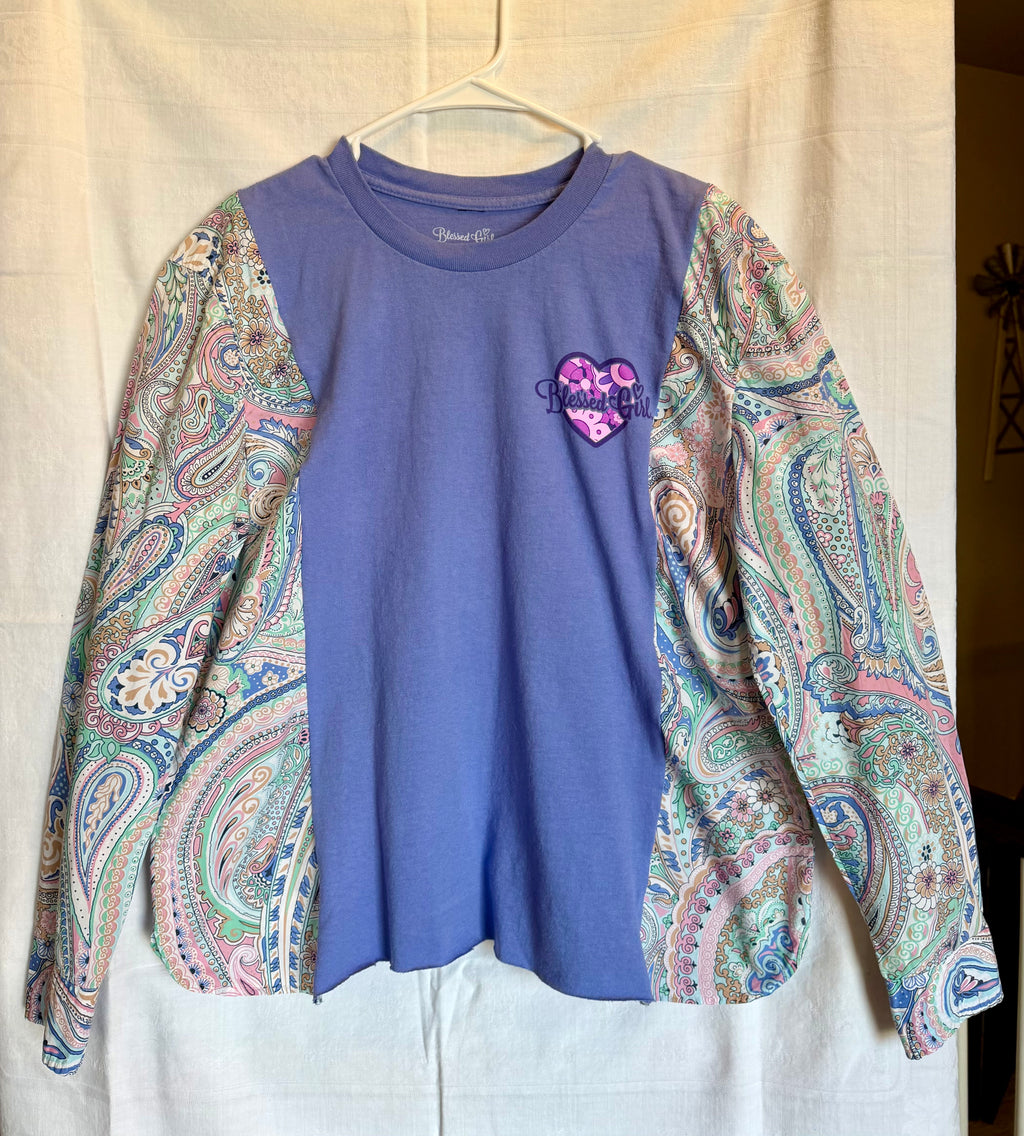 Jesus Loves You Paisley Sleeve Top