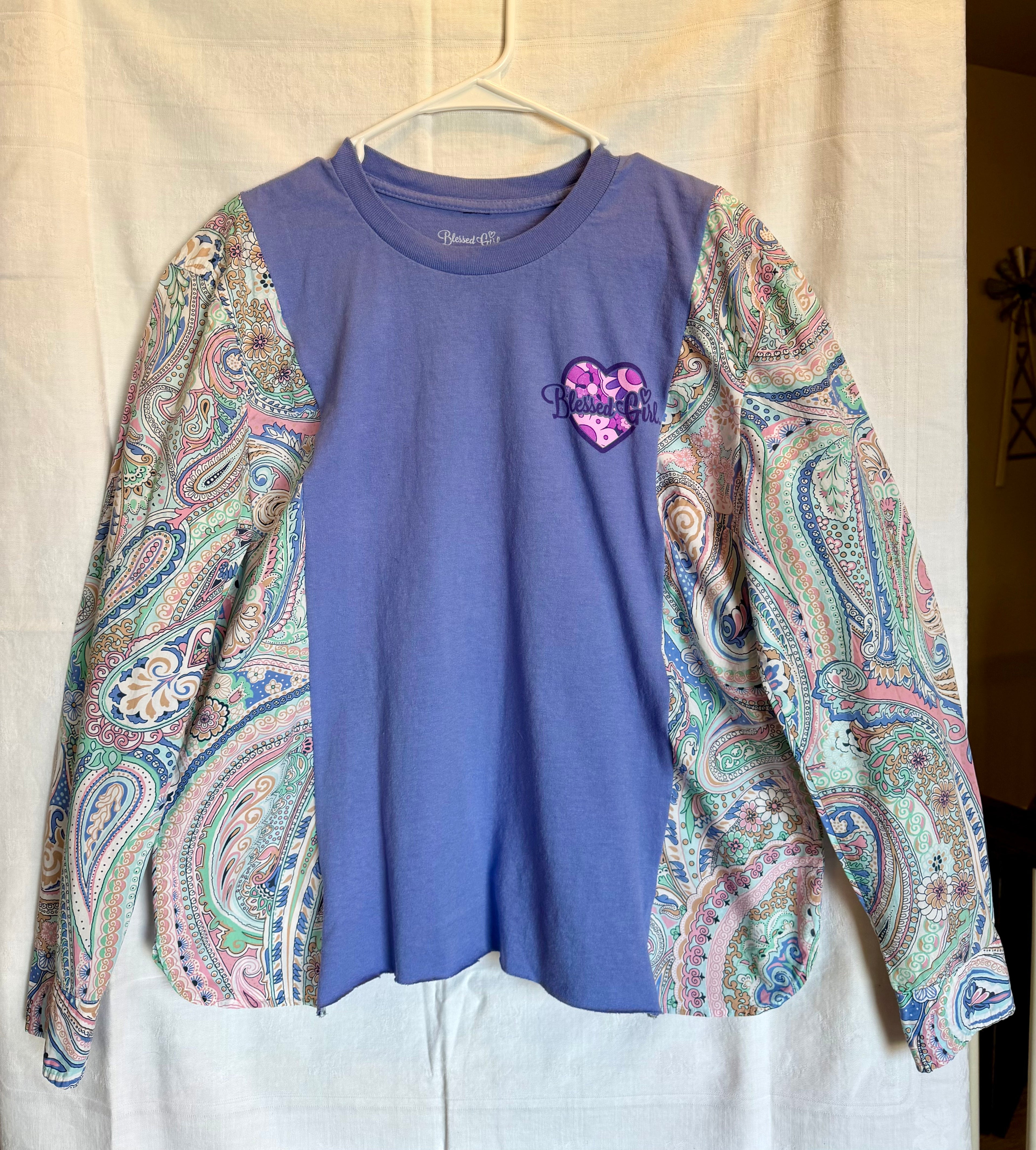 Jesus Loves You Paisley Sleeve Top