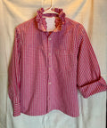 Red Gingham Ruffle Collar Button-Up