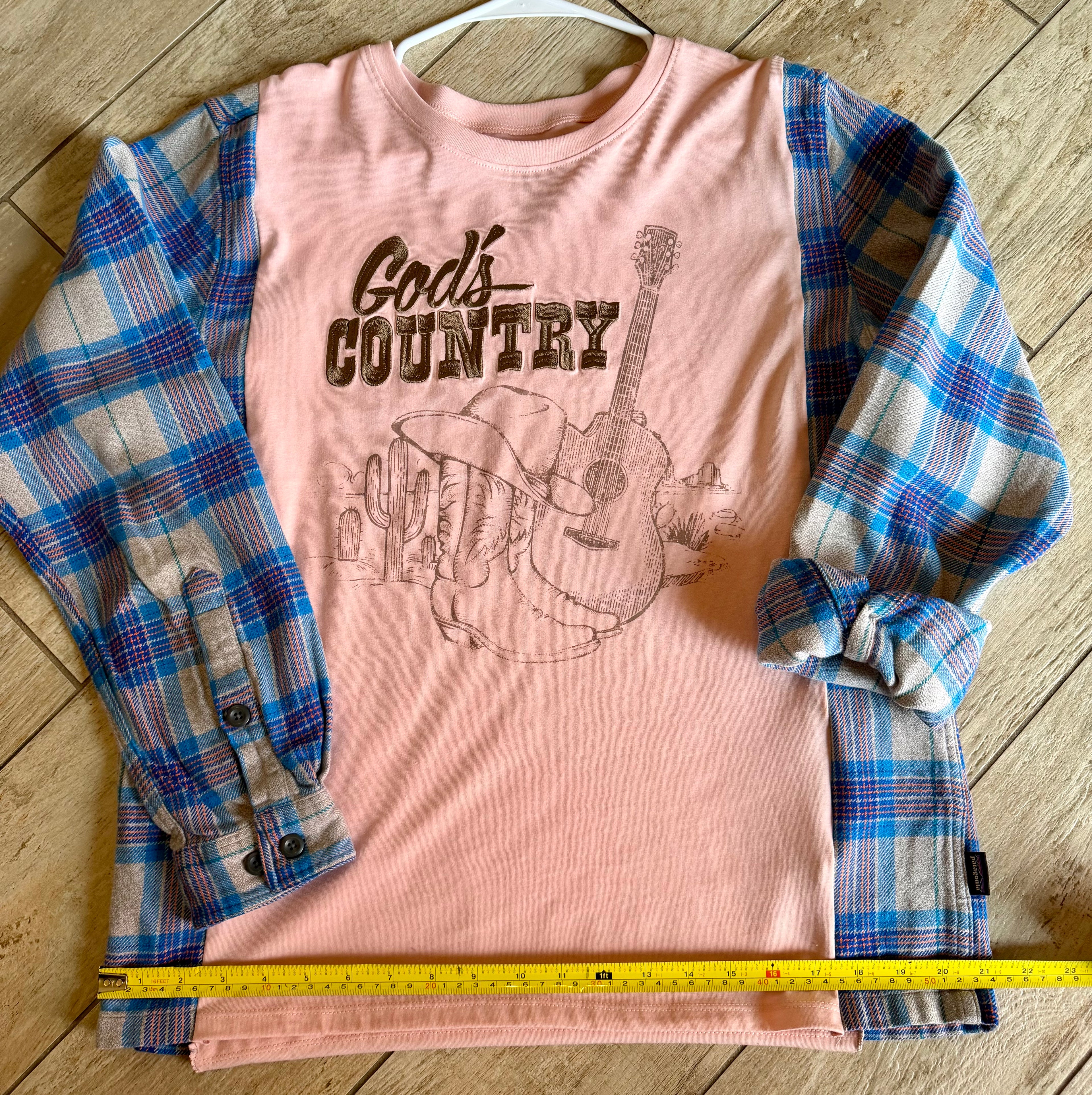 God’s Country Plaid Sleeve Top