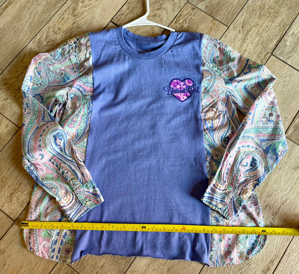Jesus Loves You Paisley Sleeve Top