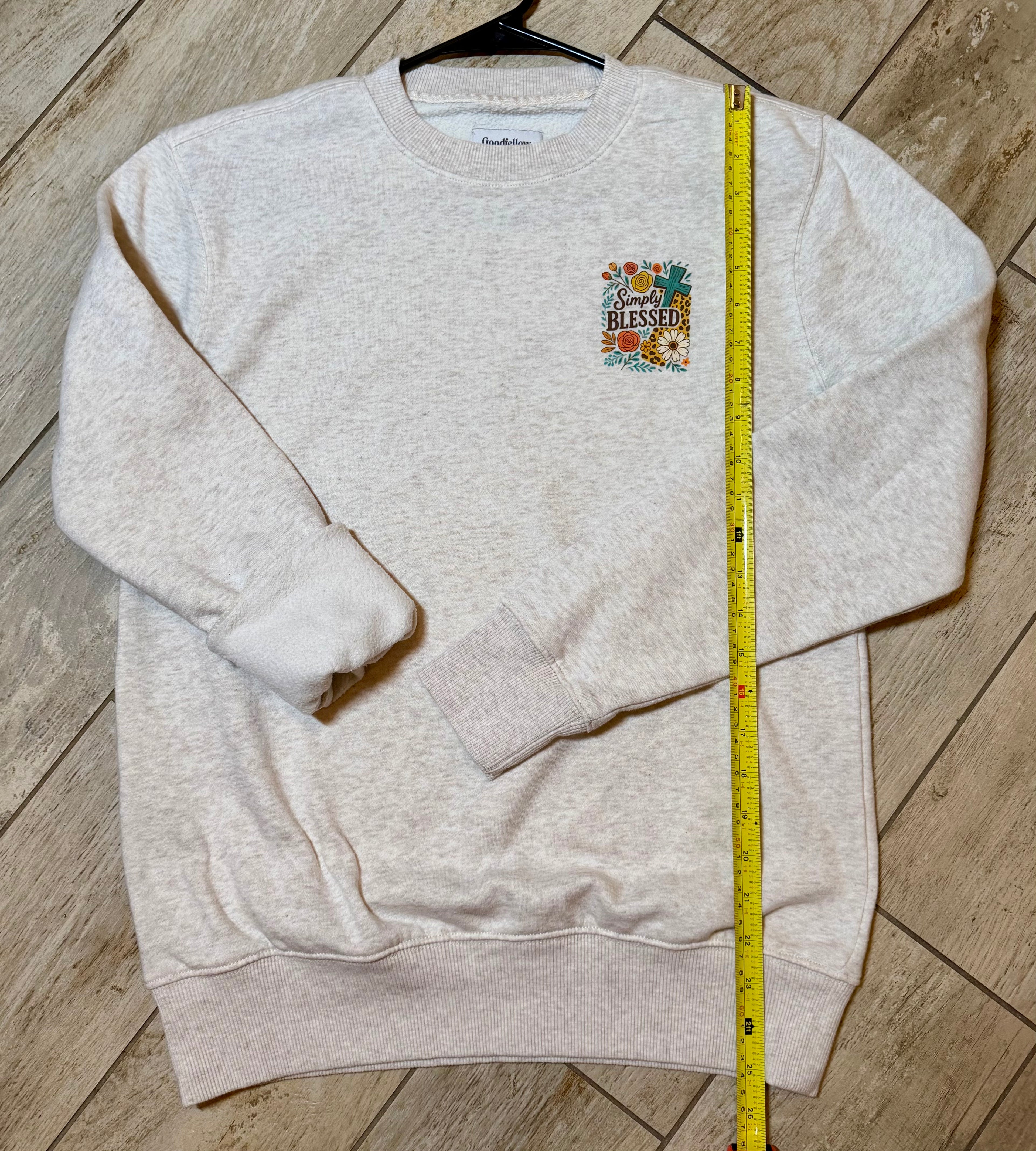 “Simply Blessed” Floral Embroidered Sweatshirt