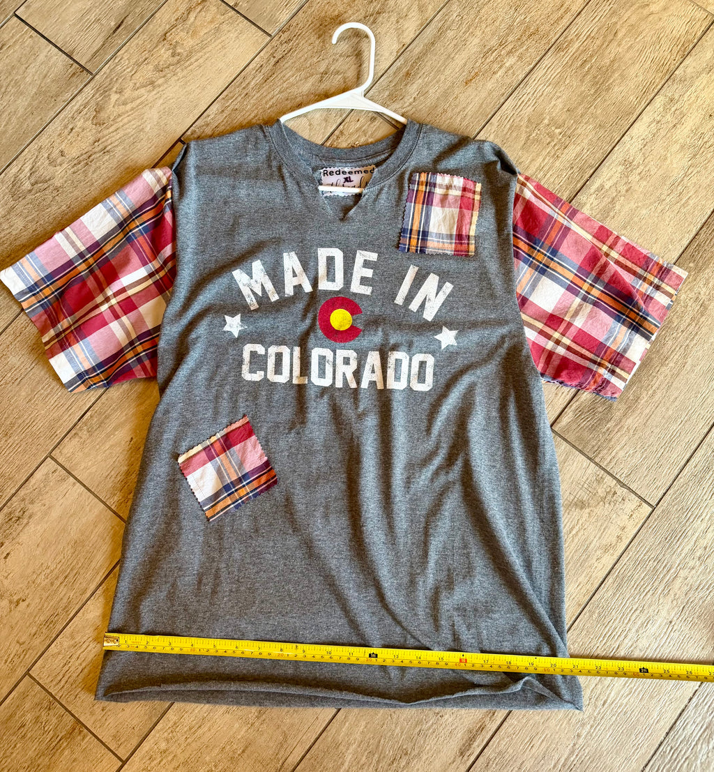 Made in Colorado Plaid Sleeve Top