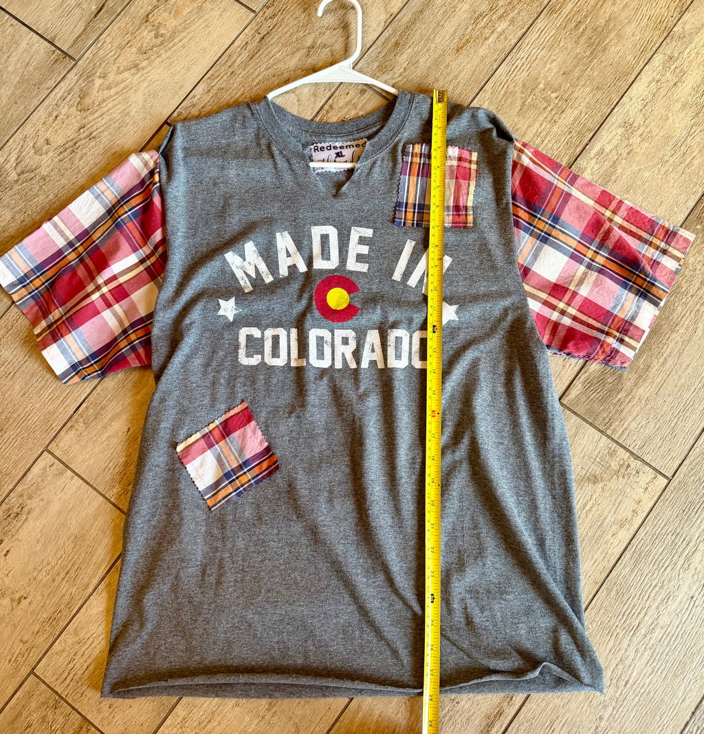Made in Colorado Plaid Sleeve Top