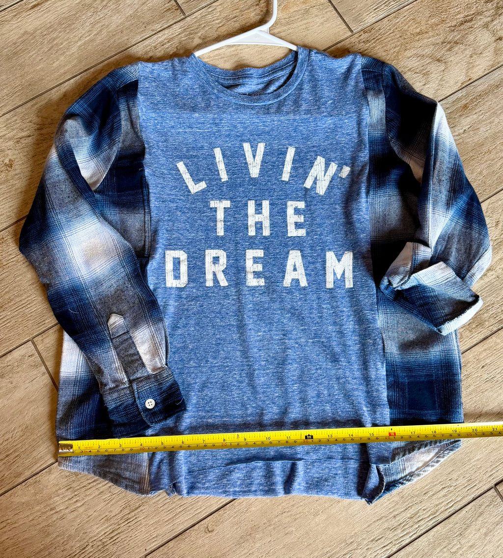 Livin’ the Dream Plaid Sleeve Top