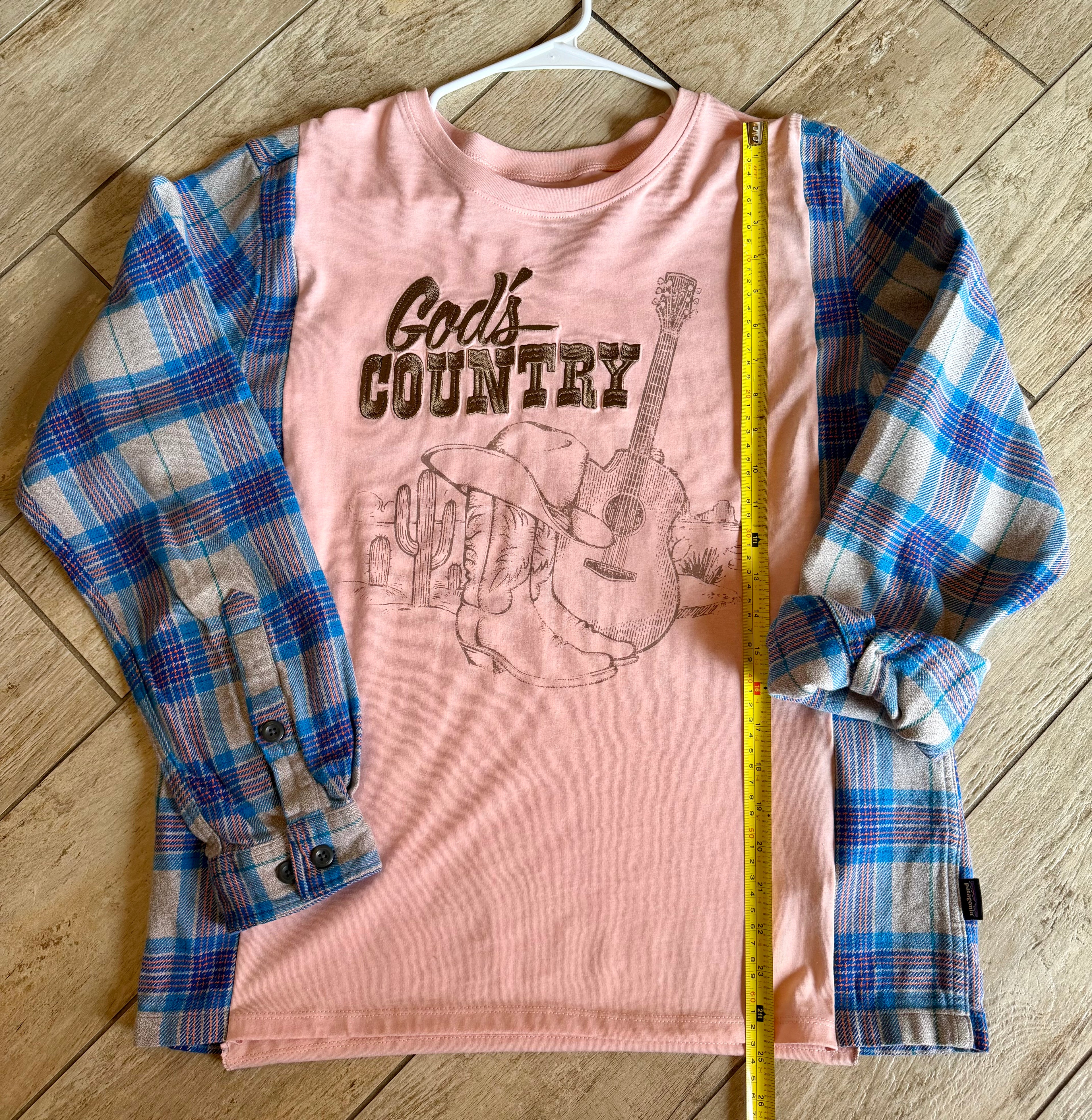 God’s Country Plaid Sleeve Top