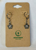 “Vintage Style Crystal Flower” Drop Earrings | Silver