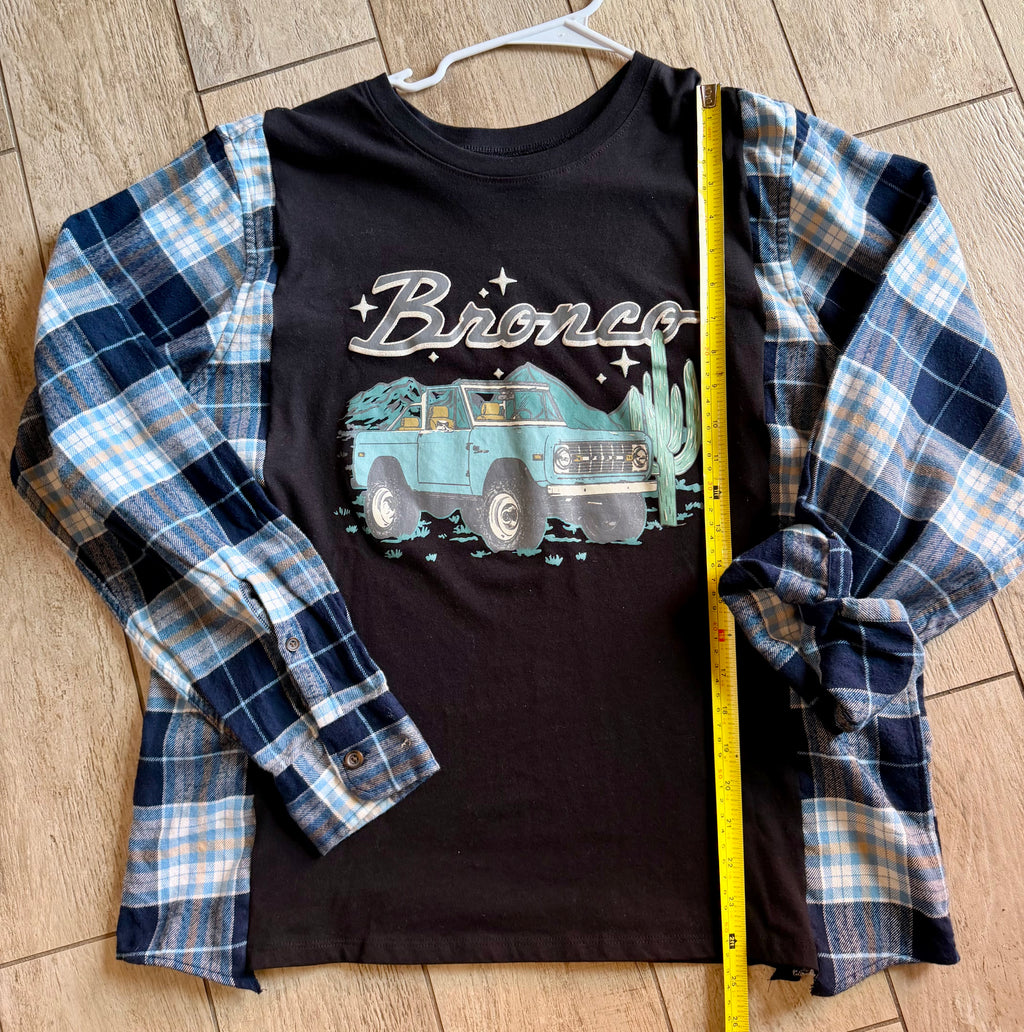 Ford Bronco Plaid Sleeve Top