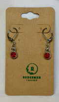 Red Crystal Leverback Drop Earrings