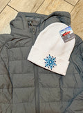 Deep Blue Frost Snowflake Beanie | White