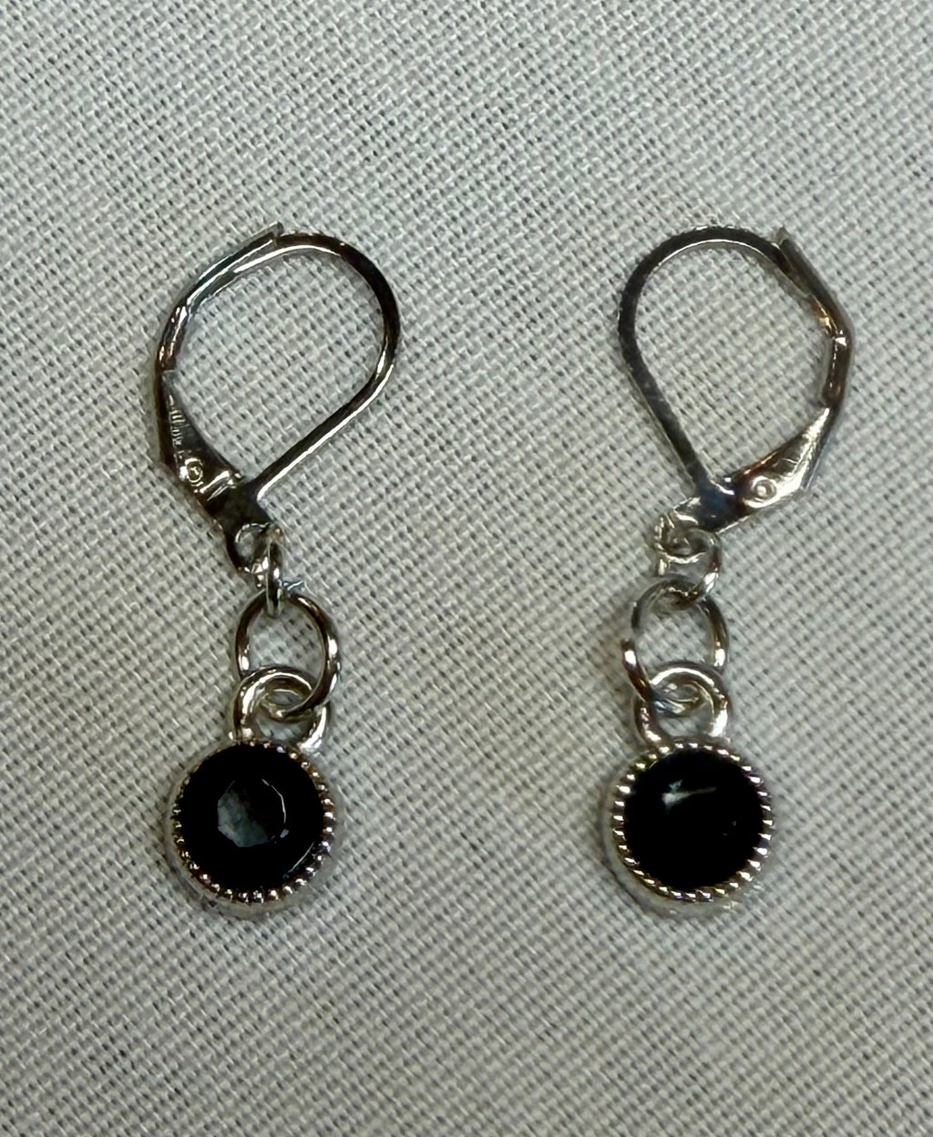 Black Solitaire Drop Earrings