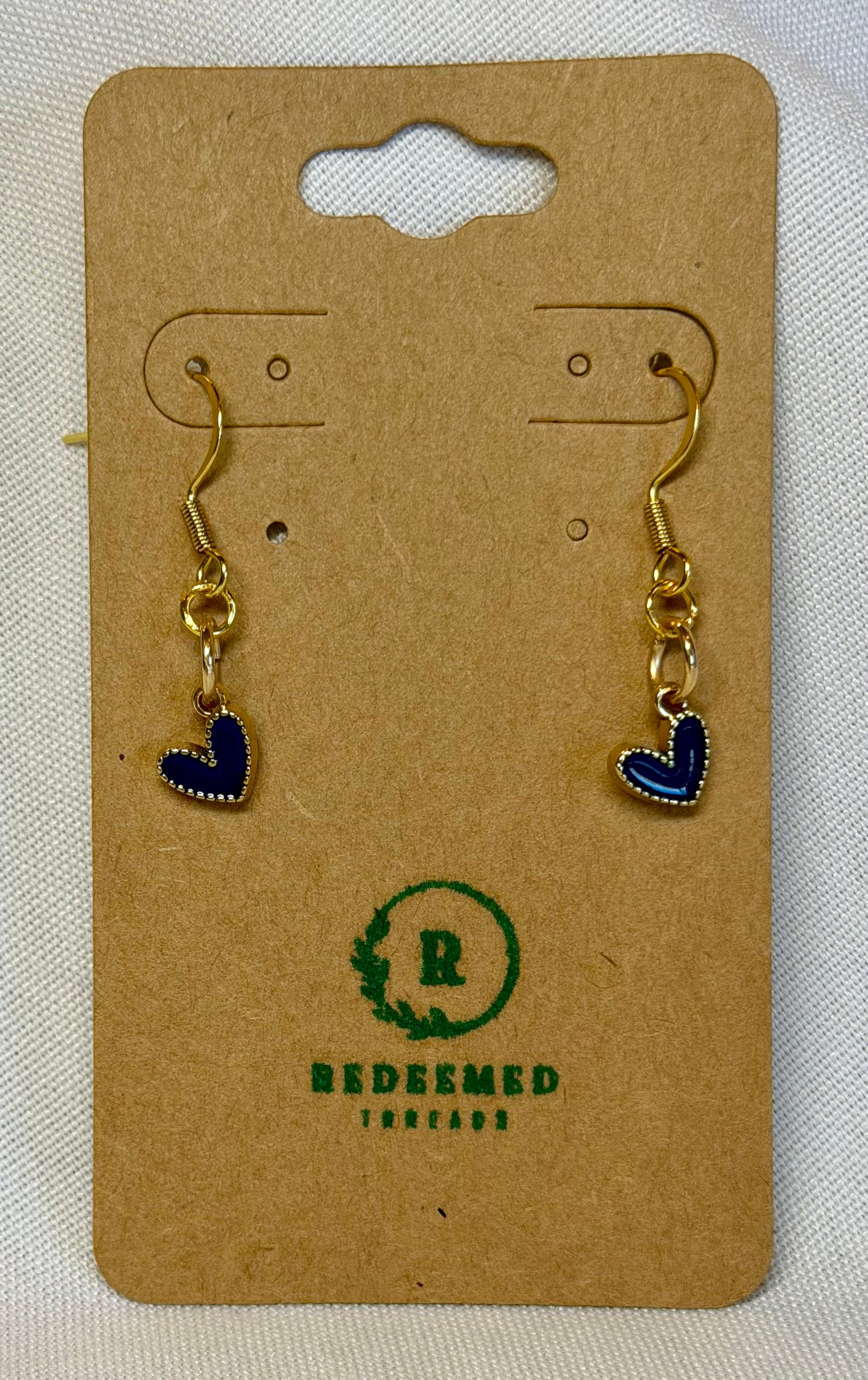 Enamel Heart Drop Earrings