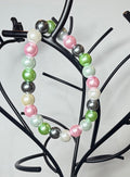 Spring Garden Pearl Beaded Stretch Bracelet | Handmade Pastel Green & Pink Jewelry