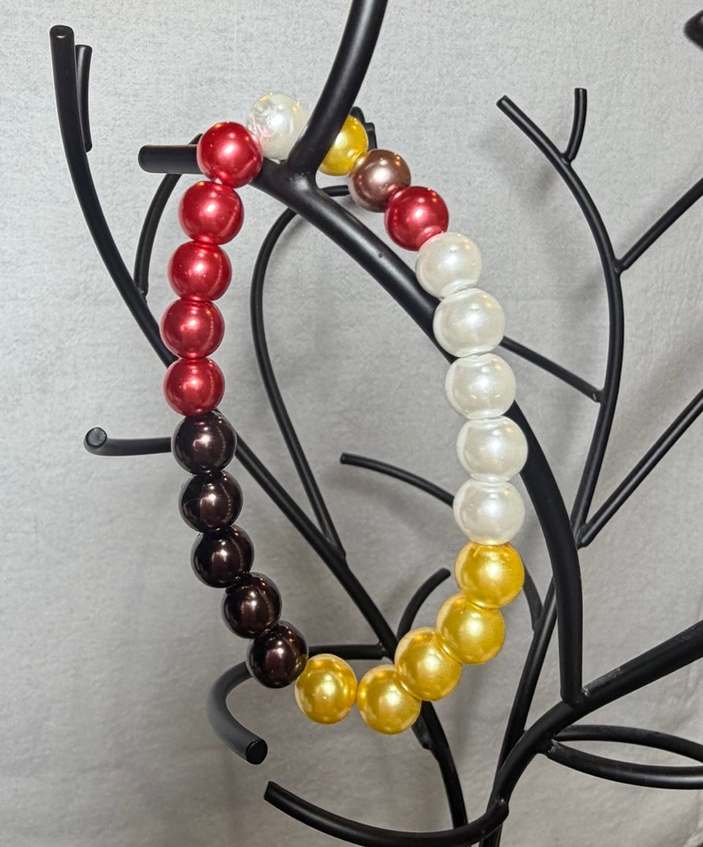 Multicolor Pearl Beaded Stretch Bracelet | Handmade Statement Jewelry