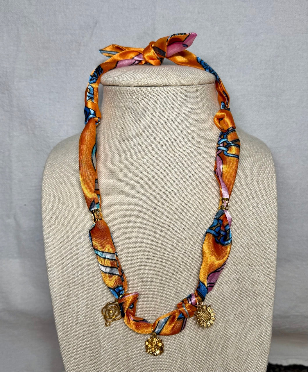 Sunset Silk Charm Necklace
