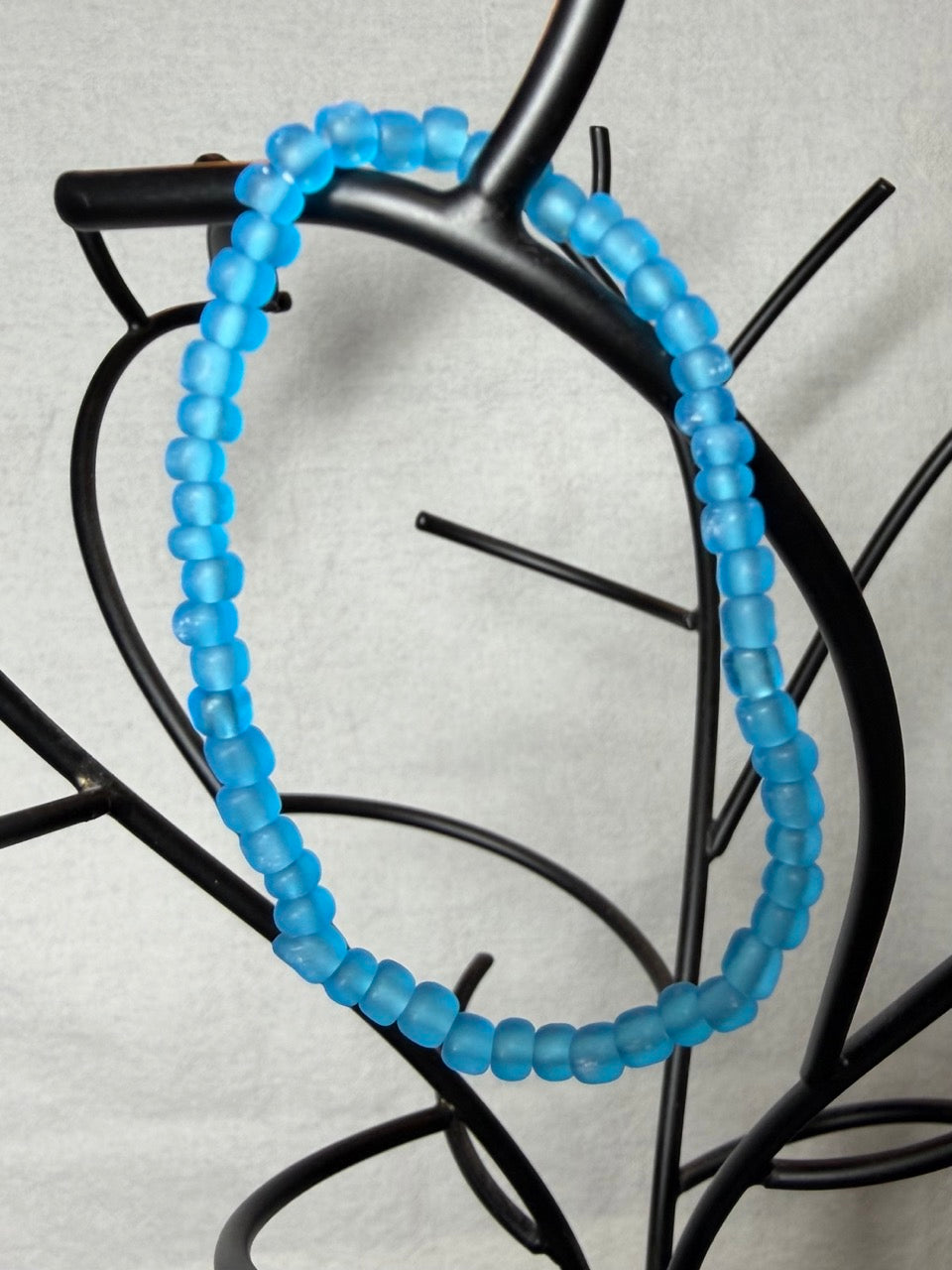 Ocean Glow Blue Beaded Bracelet Set (Set of 3)