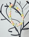 Sunlit Pastel Pearl Beaded Stretch Bracelet | Handmade Soft Color Jewelry