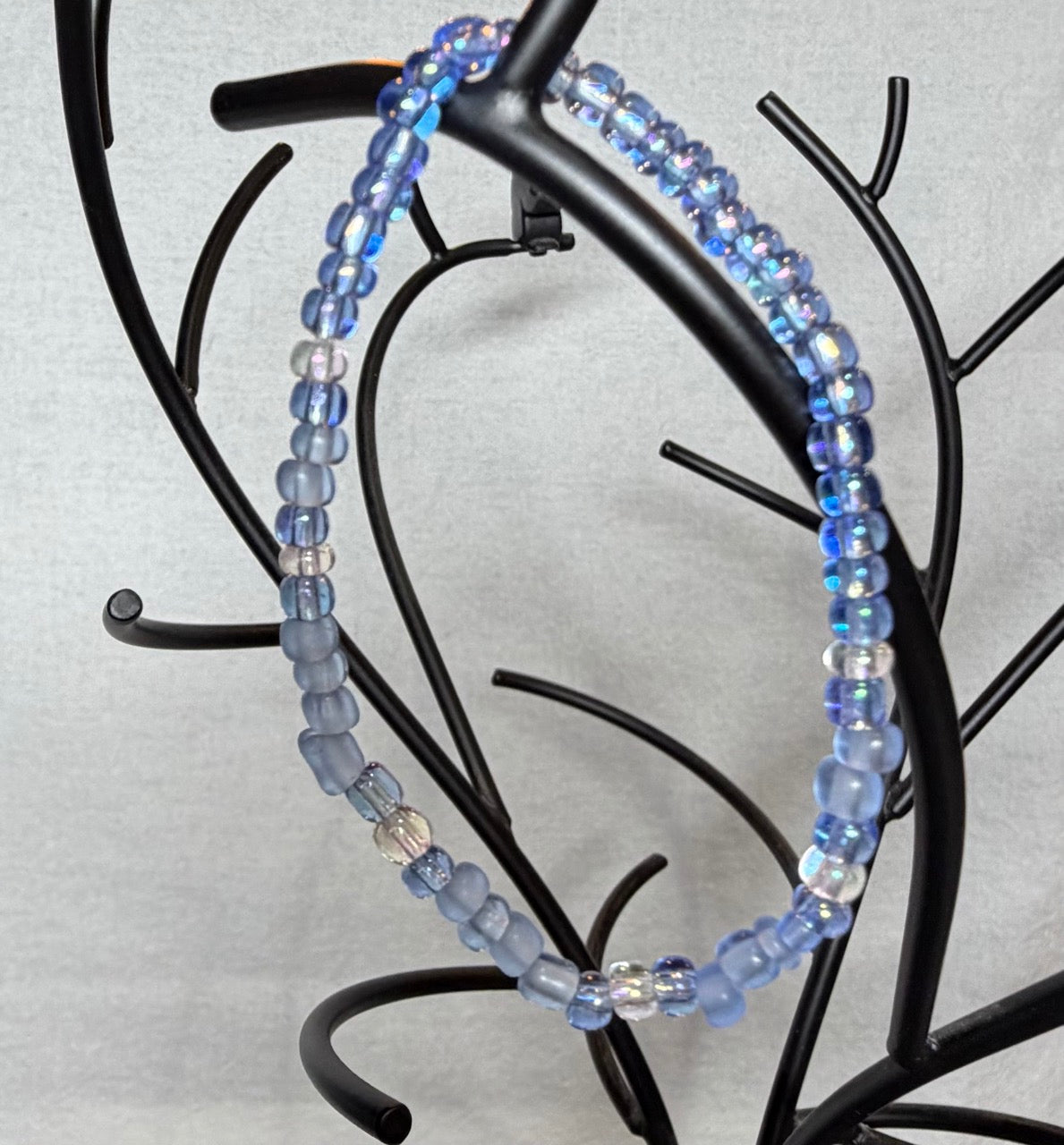 Light Blue Glass Beaded Bracelet Set (Set of 2)