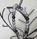 Cool Toned Pearl Beaded Stretch Bracelet | Handmade Statement Jewelry
