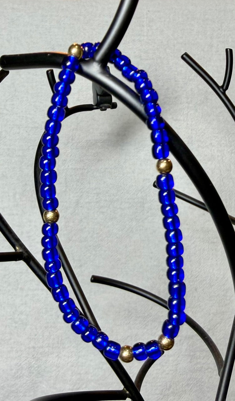 Midnight Blue Beaded Bracelet Trio
