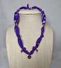 Purple Daisy Charm Bandana Necklace