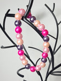 Blush & Berry Pearl Beaded Stretch Bracelet | Handmade Colorful Jewelry