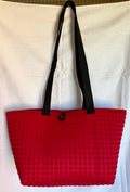 Handcrafted Red Textured Tote Bag