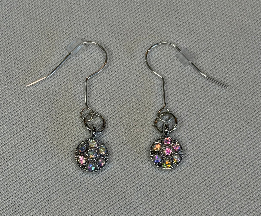 “Crystal Mini Snowflake” Drop Earrings | Silver