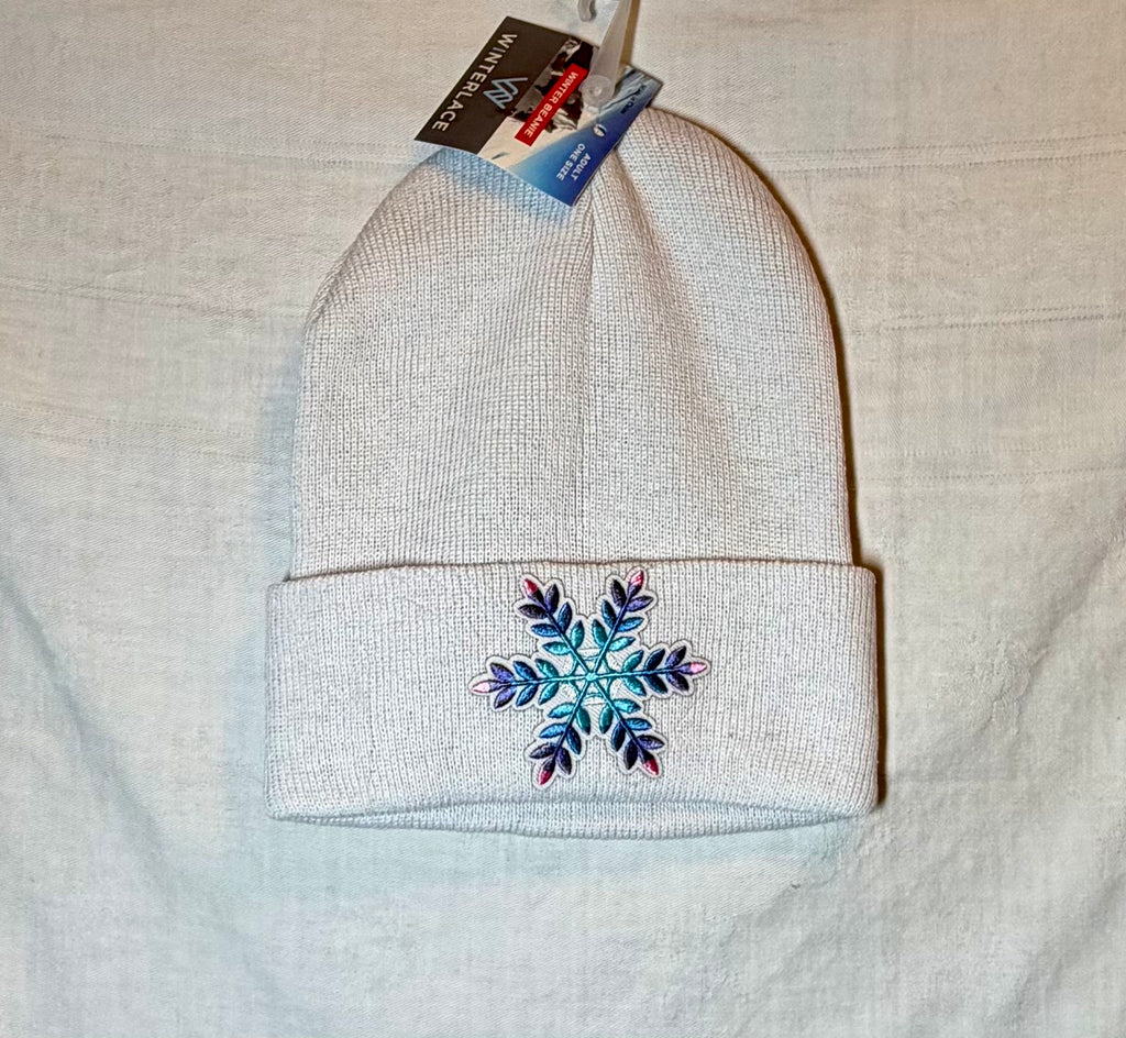 Multicolor Radiant Snowflake Beanie | White