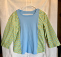 Sky Blue Floral 3/4 Sleeve Top