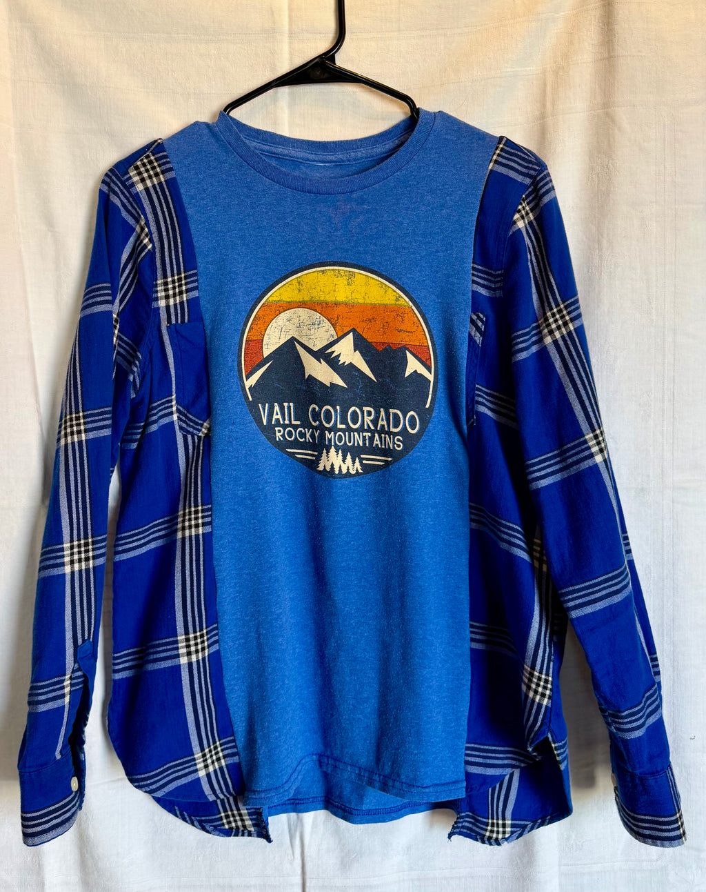 Vail, Colorado Plaid Sleeve Top