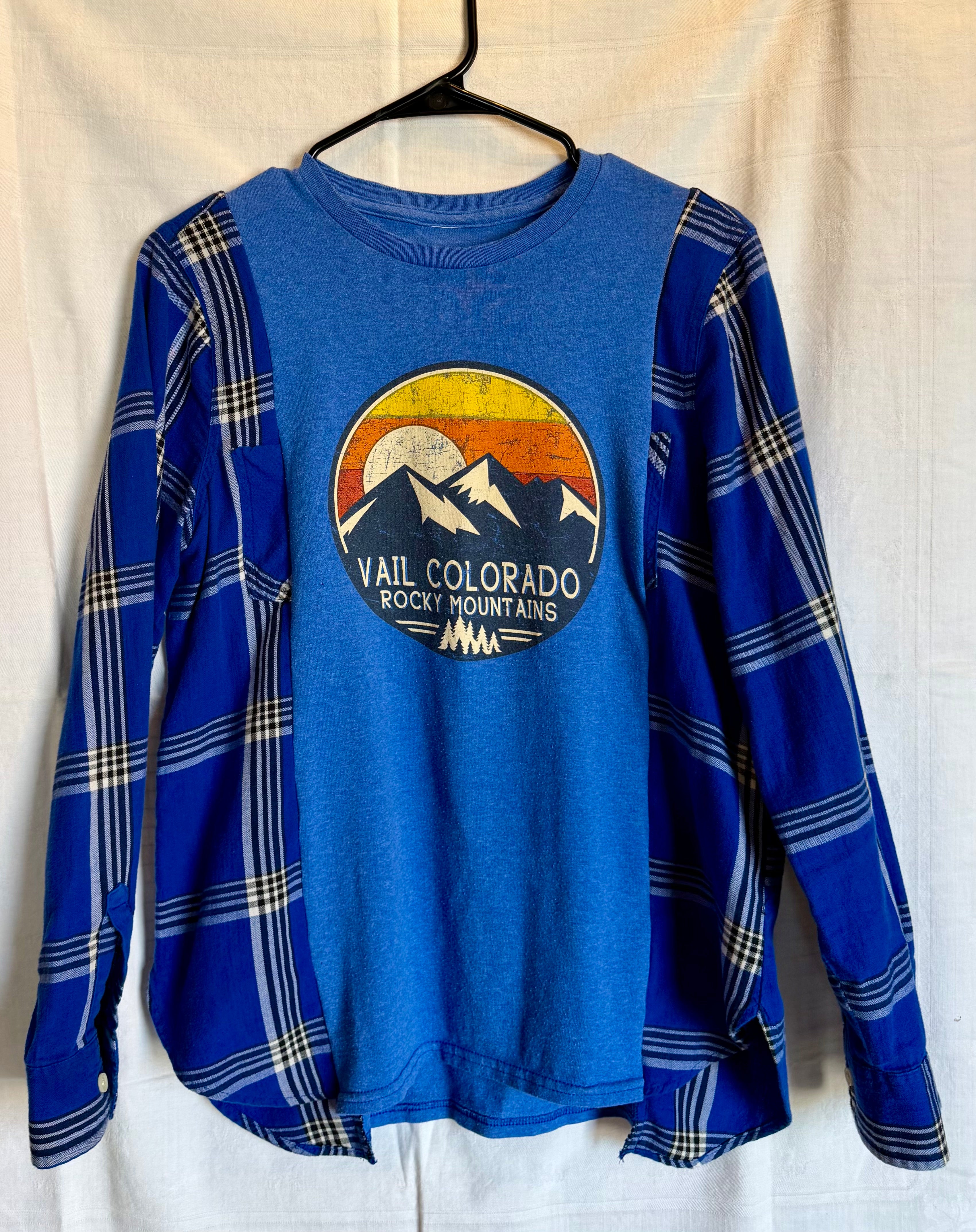 Vail, Colorado Plaid Sleeve Top