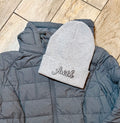 “Faith” Minimalist Embroidered Beanie | Soft Light Gray
