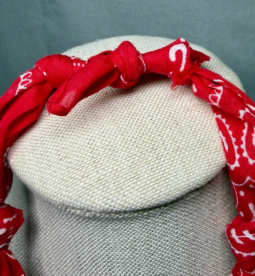 Red Bandana Turquoise Cross Necklace
