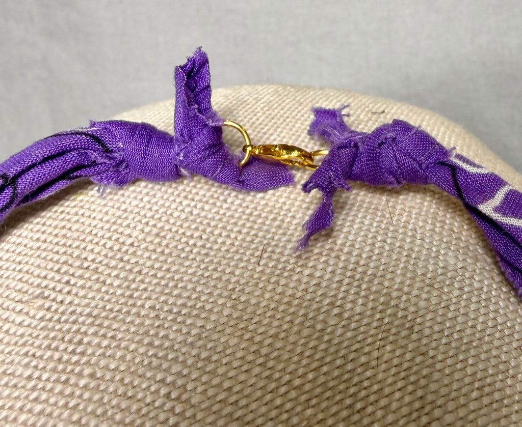 Purple Daisy Charm Bandana Necklace